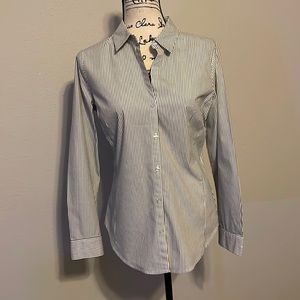 Dress shirt size 10 black & white stripes Worthington